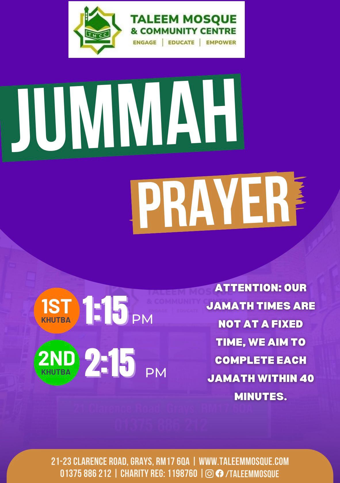 Taleem Jumma Prayer Times